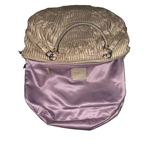 Coach 1941 Madison Gathered Leather Metallic Beige Sophia Satchel Shoulder Bag - Picture 7 of 16